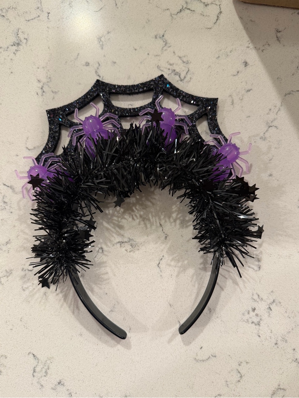 Black & Purple Spider Web Headband - Women's Halloween Accessory